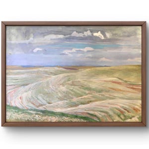 Ölgemälde Landschaft original, Malerei auf Leinwand, Feld Landschaft, Natur ungerahmt Hügel Landschaft, Kunst auf Leinwand