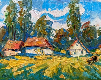 Oil painting Near the village Kalenyuk Oksana n563AAA