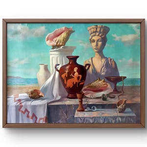 Oil painting still life original, oil painting on canvas, classical elements intertwined with surrealism, handmade art, unframed, wall art