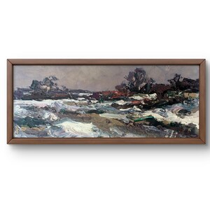 Pintura a óleo paisagem original, pintura a óleo sobre papelão, paisagem com natureza selvagem e pinceladas texturizadas, arte feita à mão, sem moldura
