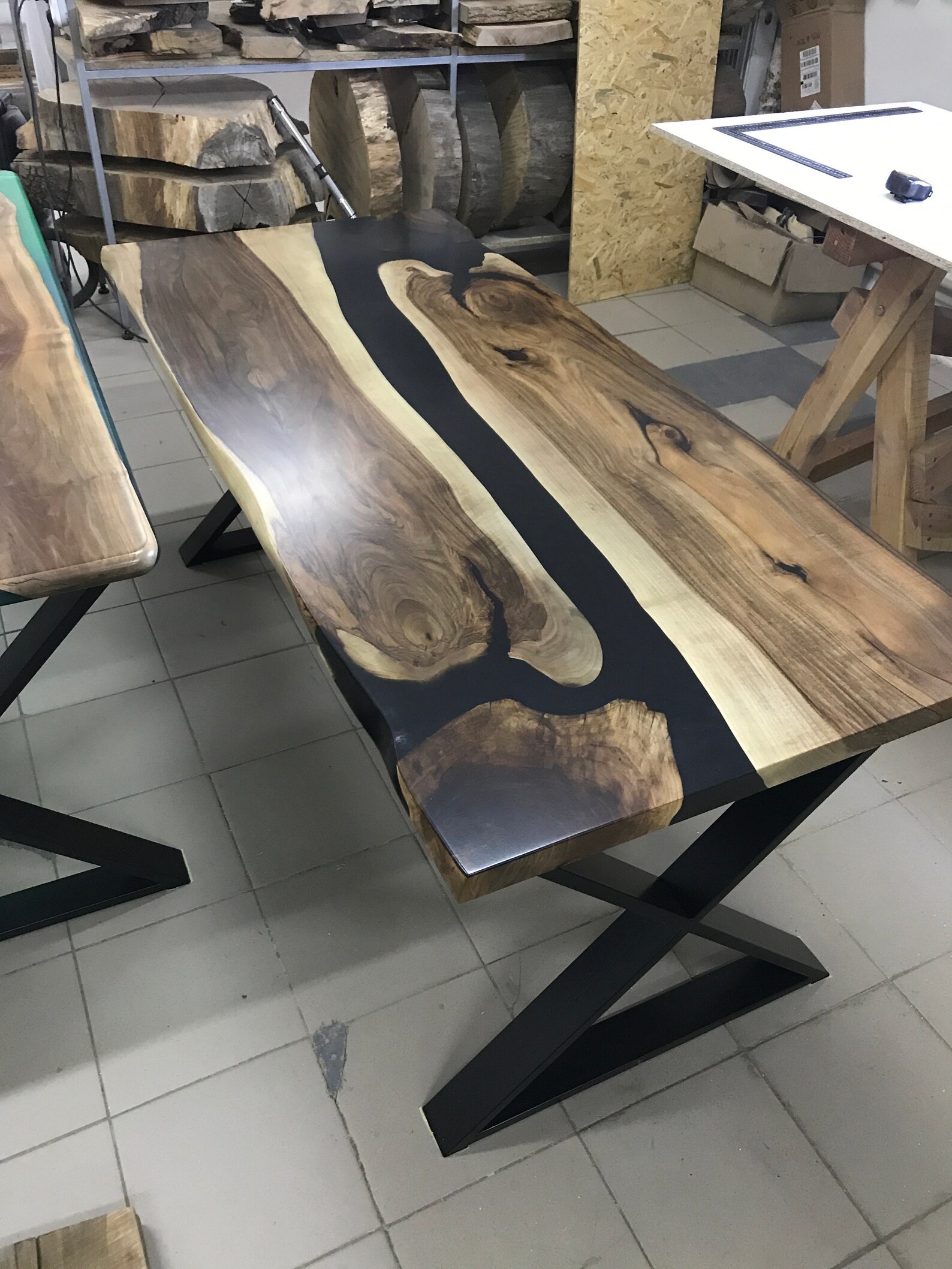 Dining and End Tables Black epoxy resin river table Home & | Etsy