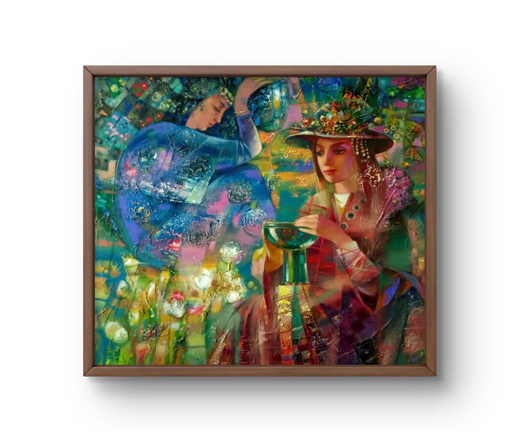Oil Painting Abstract Original Oil Painting on Canvas Blue, Green ...