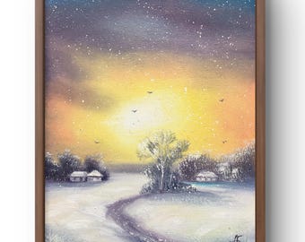 ルーヴシエンヌの雪 - アルフレッド・シスレーの手描き油絵複製、冬の