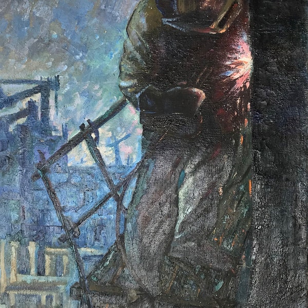 Social realism oil painting At the factory Savenkov Nikolay Ivanovich nAAA2145