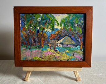 Rural landscape, village street, summer morning