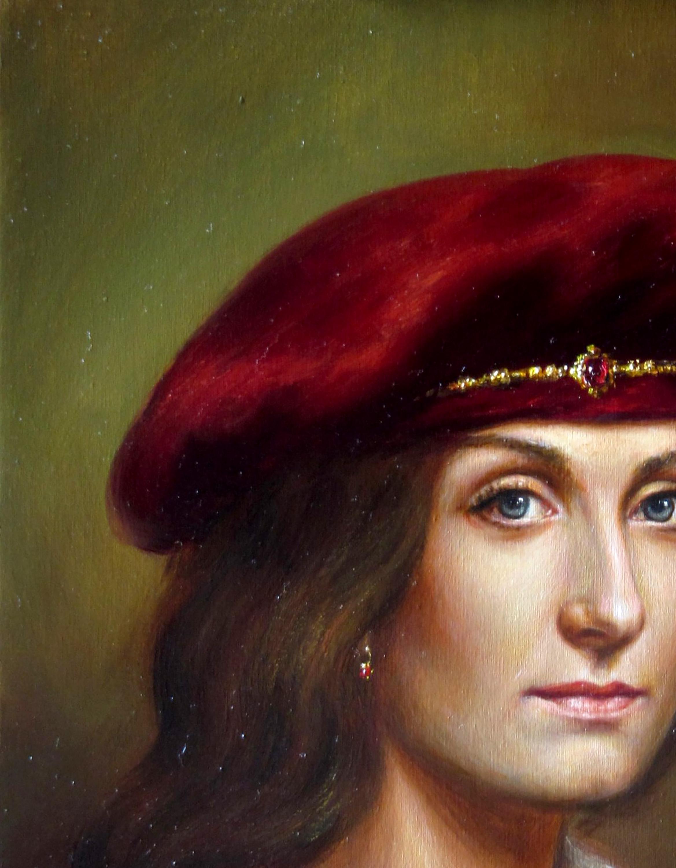 油絵肖像画オリジナル、キャンバスに描いた絵画、ルネッサンス様式