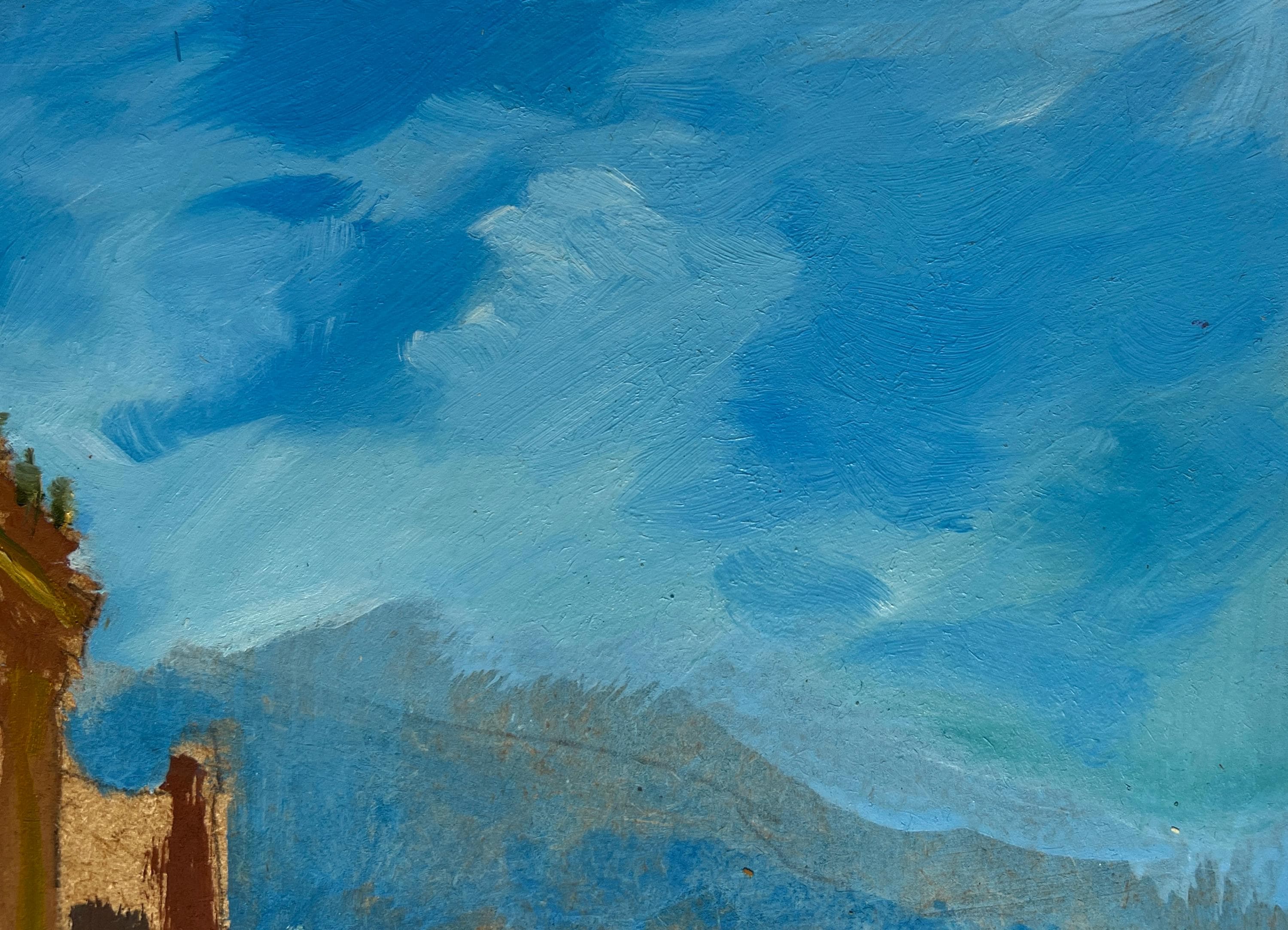 海辺の町の油絵：海岸の風景画、7.87x11.81インチ - Etsy 日本