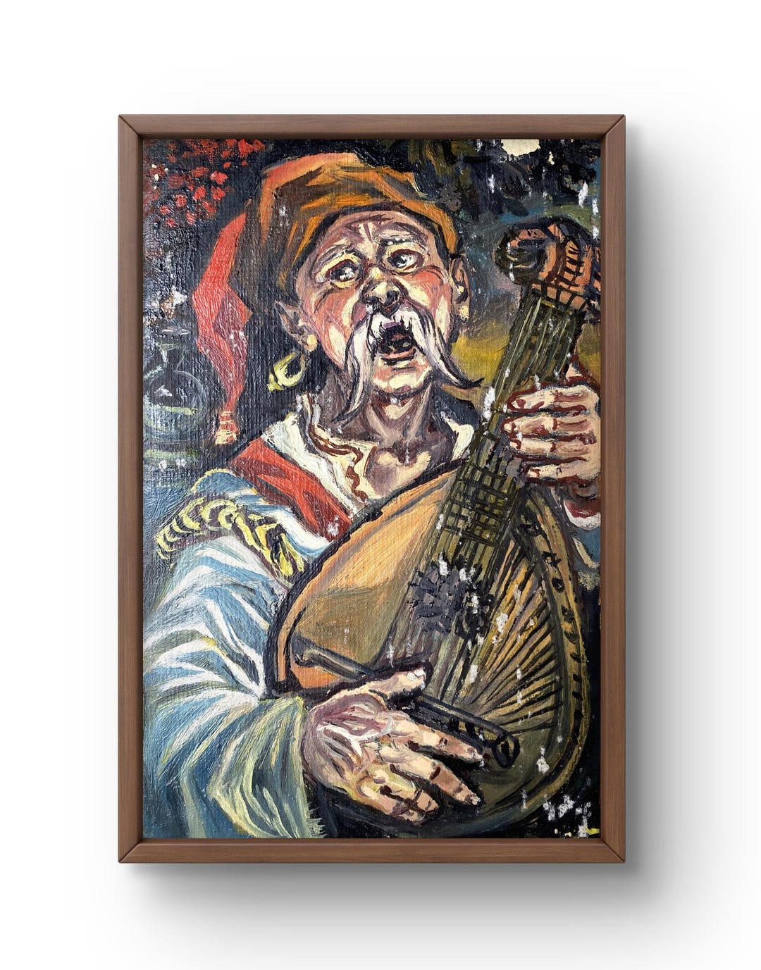 Oil Painting Portrait Original, Oil Painting on Canvas, Cossack Playing ...