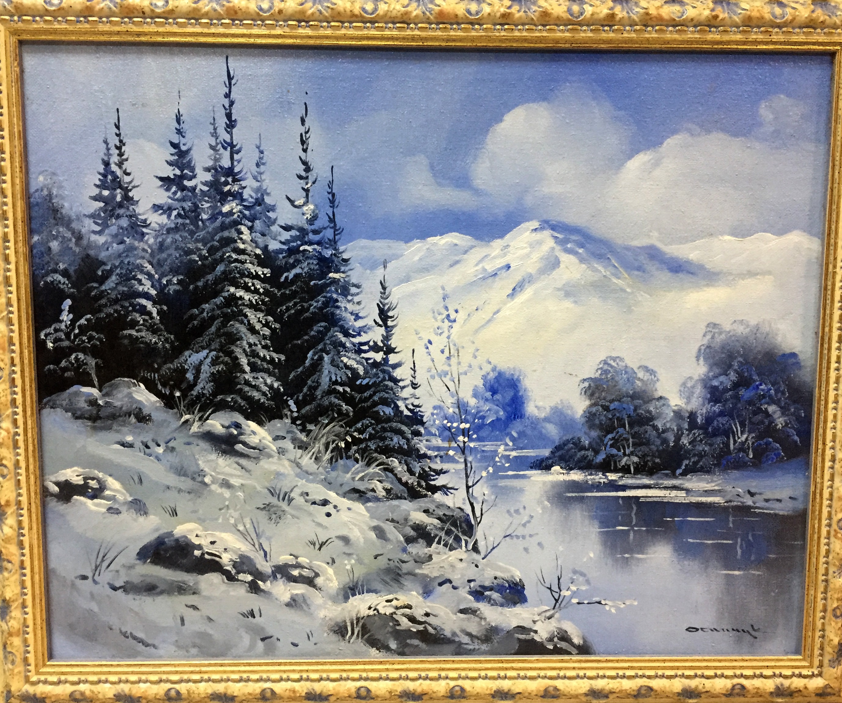 Oil Painting Winter Landscape Original Picture Painter Nature Etsy