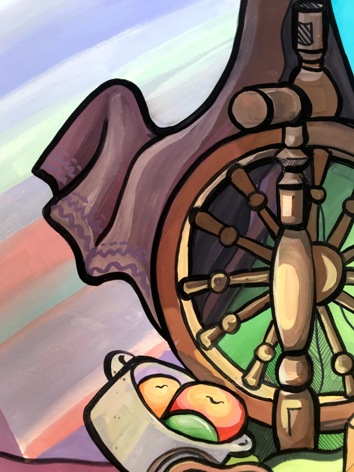 Acrylic Painting Still Life Original, Painting on Paper, Interior Still