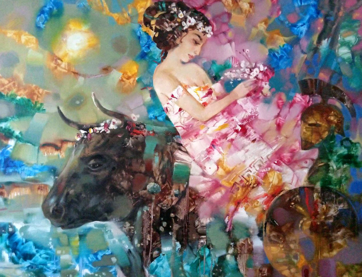 Abstract Oil Painting Abduction of Europa Anatoly Borisovich - Etsy