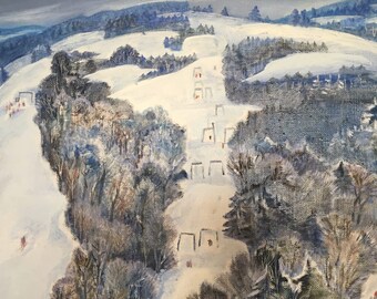 油絵 カルパティア山脈の冬 バラニコワ ガリーナ ゲオルギエヴナ