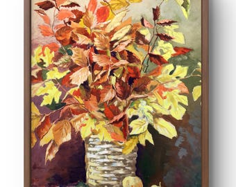 水彩画の静物画、オリジナル、紙に描いた絵画、花の静物画、手作り