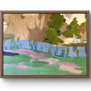 Oil painting landscape original, painting on canvas, river landscape, handmade art, nature, unframed, river landscape, wall art