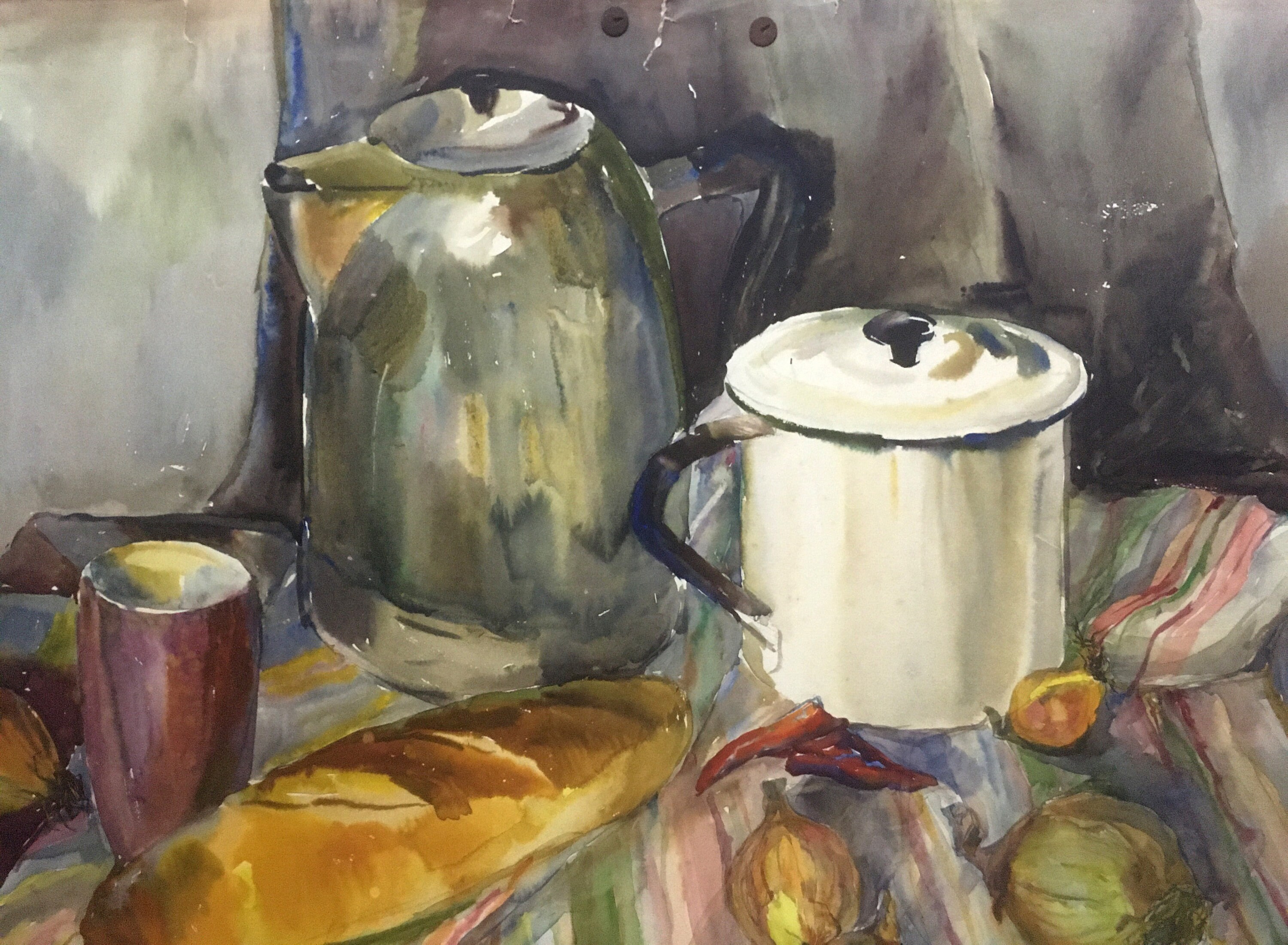 Watercolor Painting Food on the Table Palazhchenko Irina Etsy