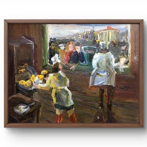 Retrato de pintura a óleo original, pintura em papelão, retrato de pessoas, arte artesanal, interior, sem moldura, retrato de homem, arte de parede