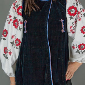 Ukrainian Vintage Korset/ Antique Ukrainian Vest/ Traditional Ukrainian Sleeveless Shirt/ Traditional Ukrainian Folk Jacket ウクライナ 刺繍 アンティーク image 4