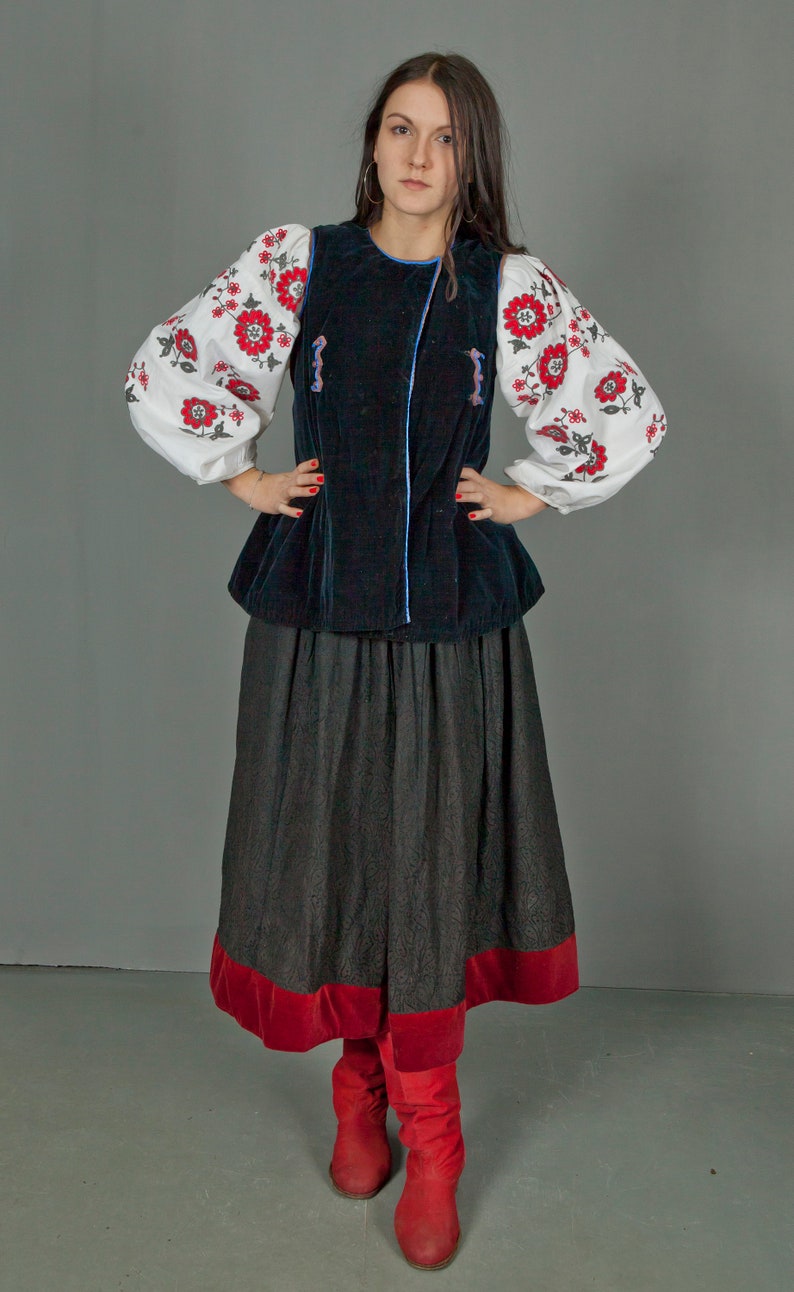 Ukrainian Vintage Korset/ Antique Ukrainian Vest/ Traditional Ukrainian Sleeveless Shirt/ Traditional Ukrainian Folk Jacket ウクライナ 刺繍 アンティーク image 2