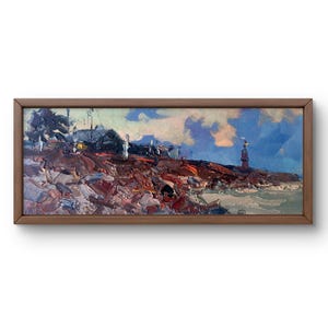 Pintura al óleo paisaje original, pintura sobre cartón, paisaje marino, arte hecho a mano, naturaleza sin marco, paisaje forestal, arte de pared, decoración de pared