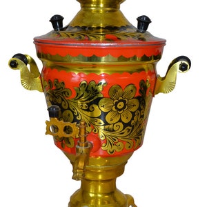Electric samovar 3 liters with painting Home Living Kitchen Dining Coffee Tea Makers Teapots Appliances USSR