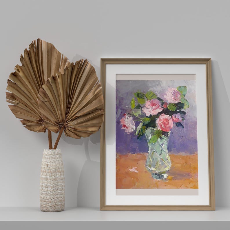 Oil Painting Still Life Original, Oil Painting, Delicate Bouquet of