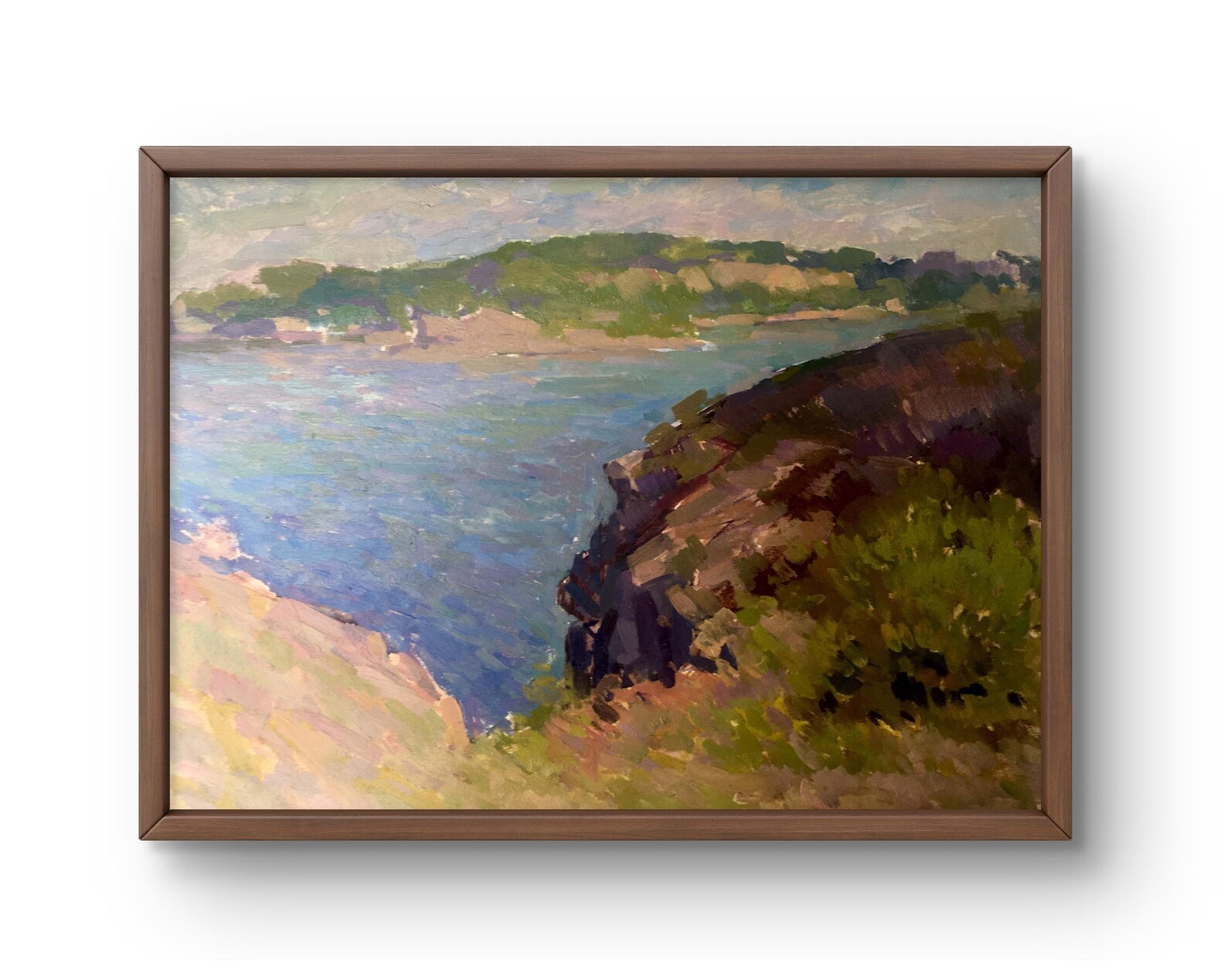 Oil Painting Landscape Original, Oil Painting on Cardboard, Rocky