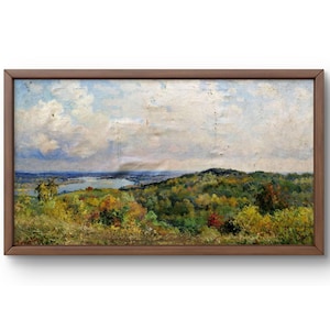 Oil painting landscape original, painting on canvas, mountains landscape, handmade art, nature, unframed, river landscape, wall art