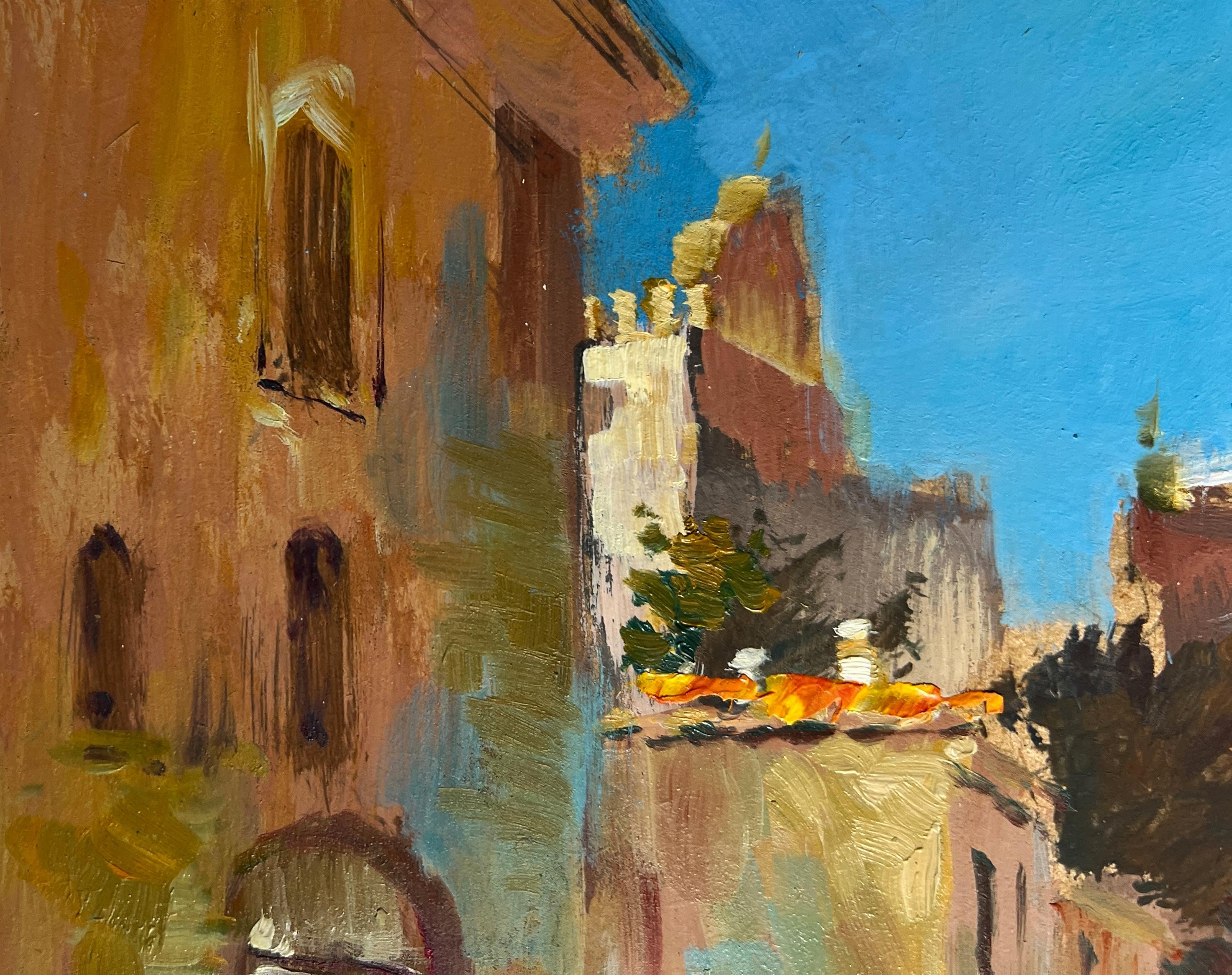 海辺の町の油絵：海岸の風景画、7.87x11.81インチ - Etsy 日本