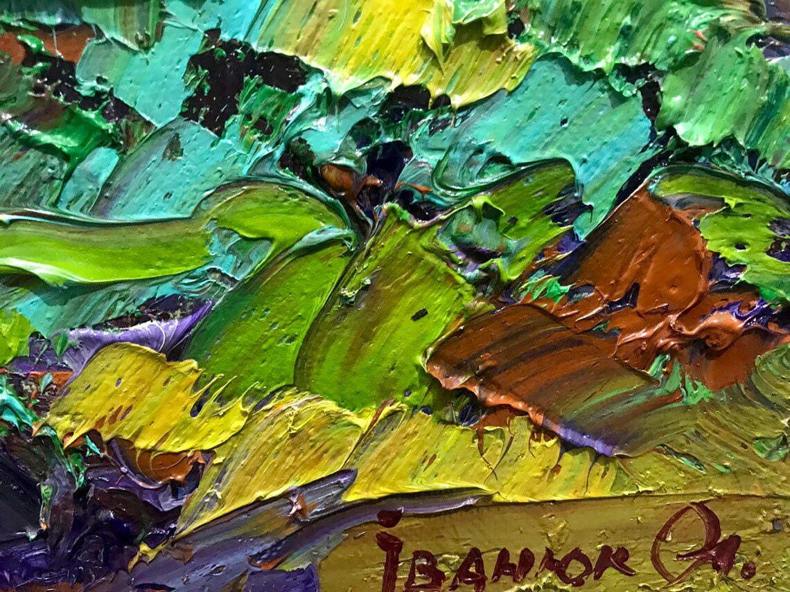 Oil Painting Landscape Original, Oil Painting, Scene With a White