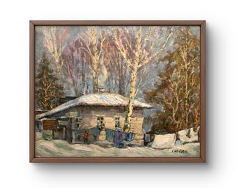 ルーヴシエンヌの雪 - アルフレッド・シスレーの手描き油絵複製、冬の