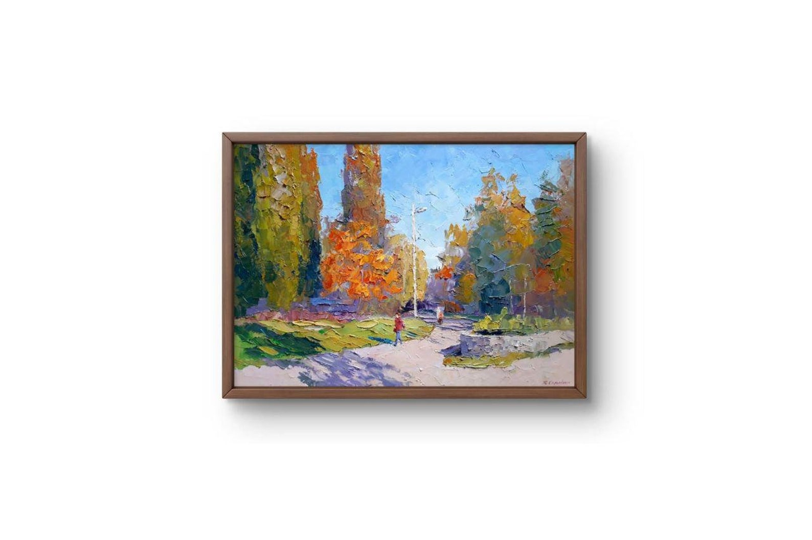 Oil Painting Landscape Original, Oil Painting, Autumn Park Landscape