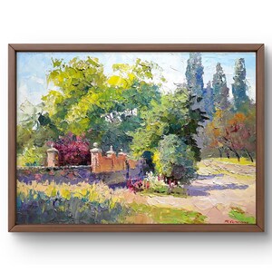Oil painting landscape original oil painting on canvas summer green forest landscape handmade art nature unframed white cloudy wall art