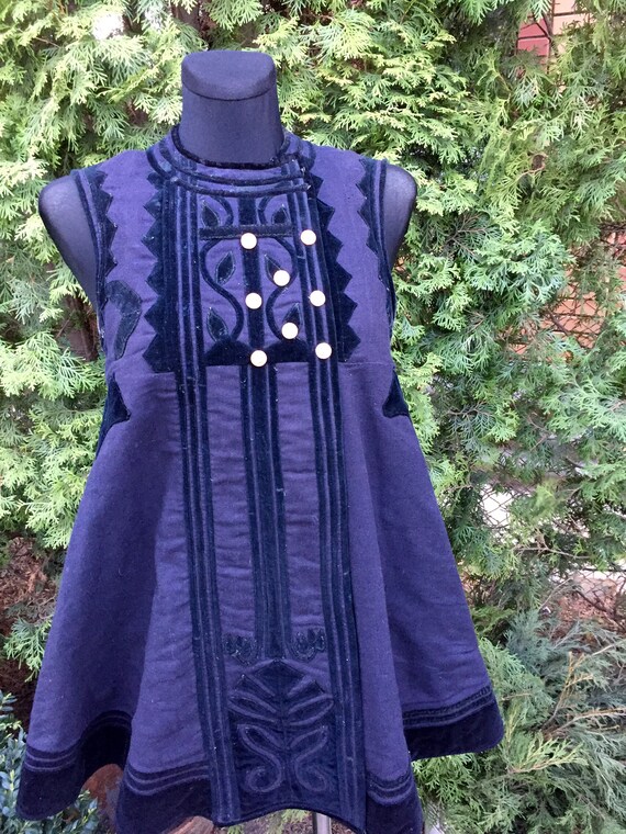 Purple/black ukrainian vintage woolen corset ukrai