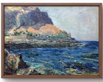 地中海の絵画 スペインの海の風景画 アート 夏の絵画 - Etsy 日本