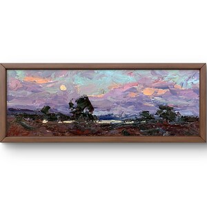 Pintura a óleo paisagem original, pintura em papelão, paisagem de campo, arte artesanal, natureza, sem moldura, paisagem de verão, arte de parede