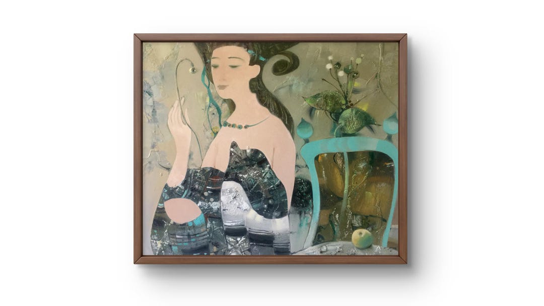 Oil Painting Portrait Original Oil Painting a Woman in Soft Pastel ...