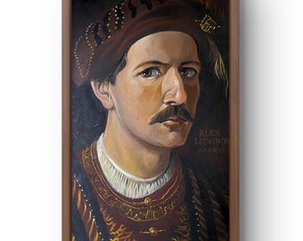 ロバート・デ・クイン・スタイル：ミッドセンチュリー風油絵肖像画