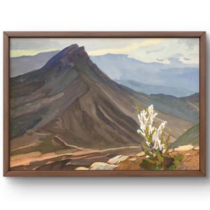 Dipinto a guazzo paesaggio originale, dipinto su carta, paesaggio di montagna, arte fatta a mano, natura, senza cornice, paesaggio roccioso, arte murale