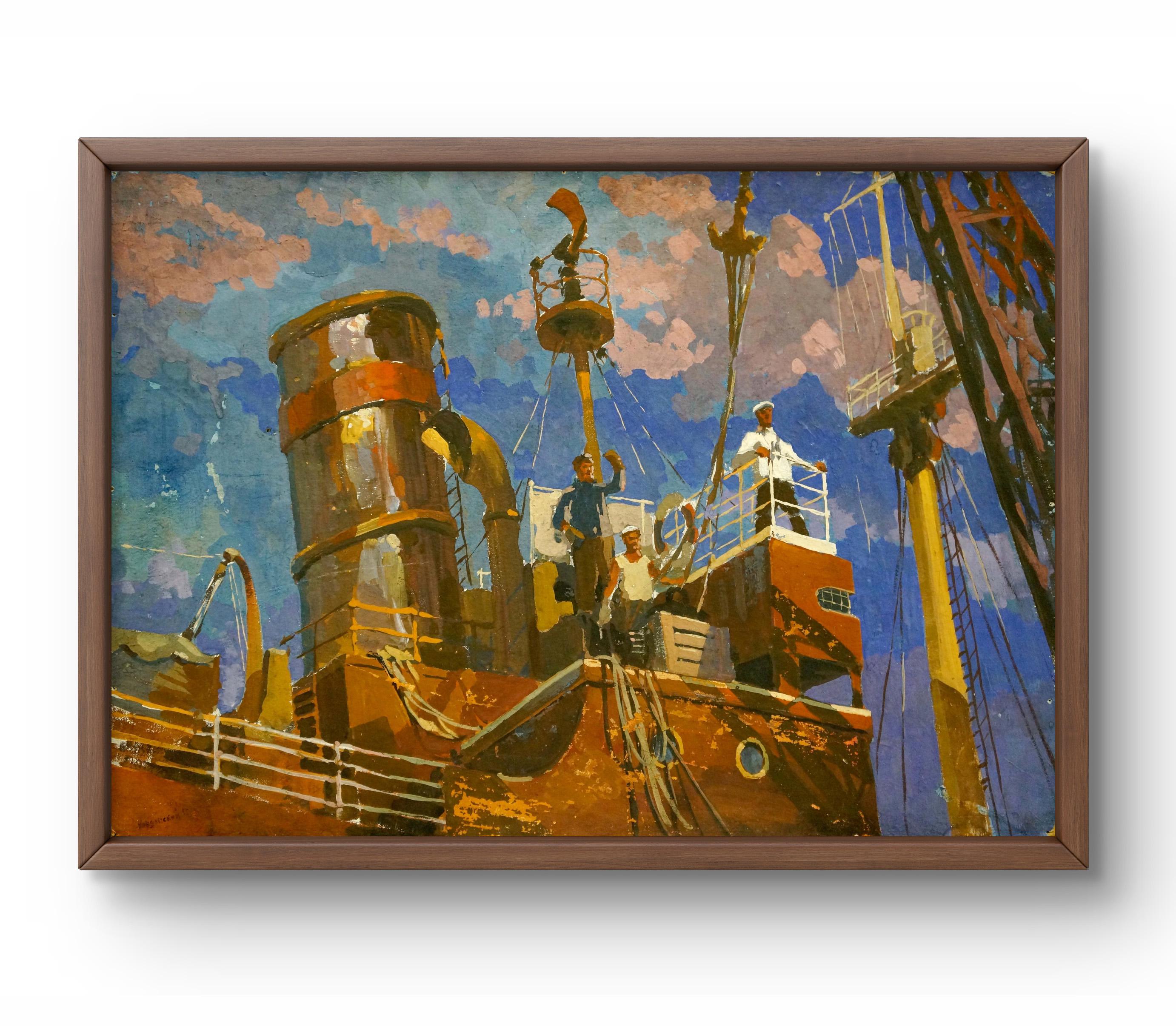 Oil Painting Social Realism Original, Oil Painting on Cardboard