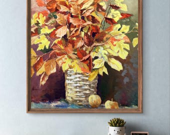水彩画の静物画、オリジナル、紙に描いた絵画、花の静物画、手作り