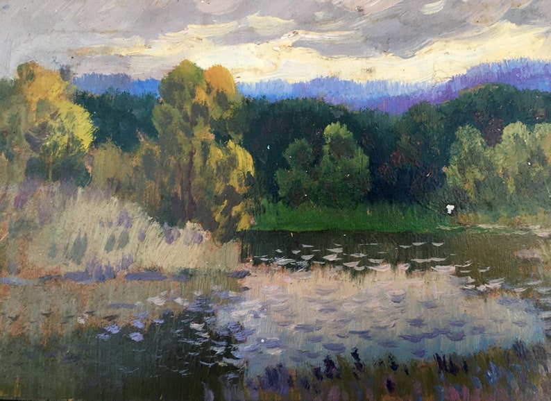 Oil painting Landscape Alexandrochkin Yuri Mikhailovich original picture painter signed art work /& collectibles kitchen decor