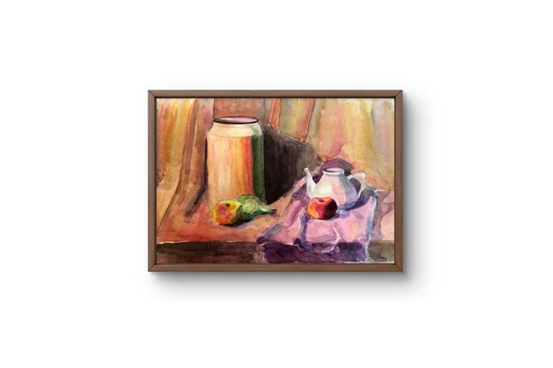 Watercolor Painting Still Life Original, Watercolor Painting, Serene