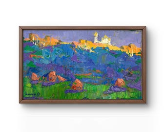 Oil painting landscape original, painting on canvas, summer landscape, handmade art, nature, unframed, forest landscape, wall art