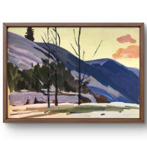 Dipinto a guazzo paesaggio originale, dipinto su carta, paesaggio di montagna, arte fatta a mano, natura, senza cornice, paesaggio autunnale, arte murale