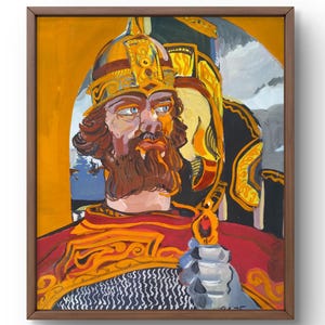 Watercolor painting portrait original, painting on paper, king portrait, handmade art, interior, unframed, man portrait, wall art