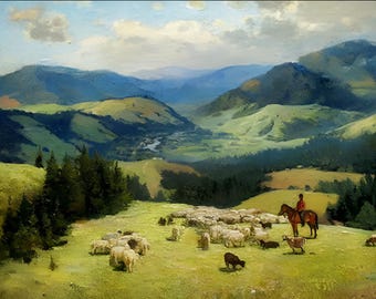 Op maat gemaakt olieverflandschap van foto | Bergschilderij | Handgemaakte muurkunst | Natuurliefhebbers | Gepersonaliseerde geschenken | Schilderen op canvas