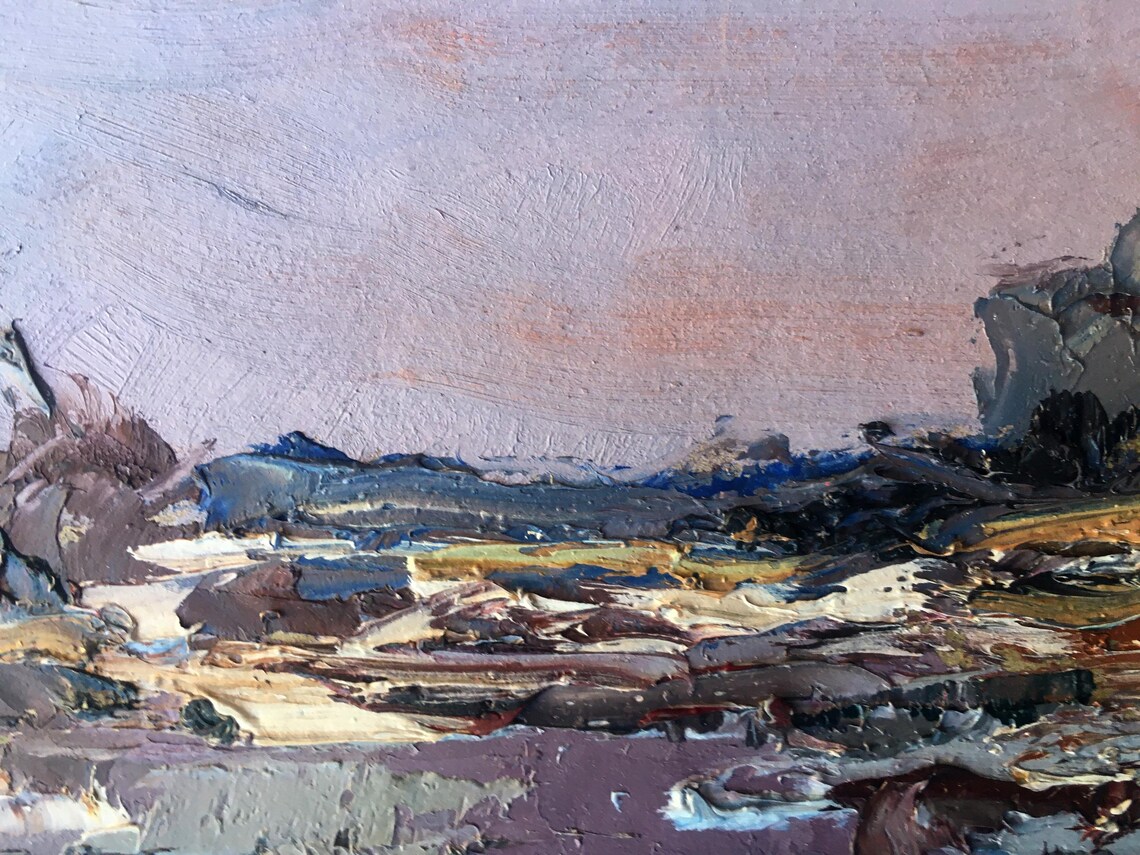 Oil Painting Landscape Original, Oil Painting, Harsh, Textured Winter