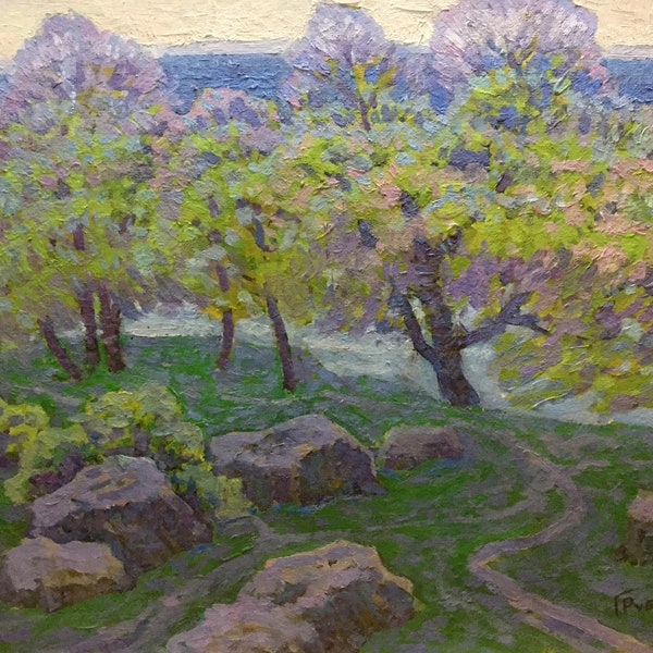 Oil painting Spring in the Kherson region Grigory Savelievich Ruban original picture painter landscape art work & collectibles nVern103