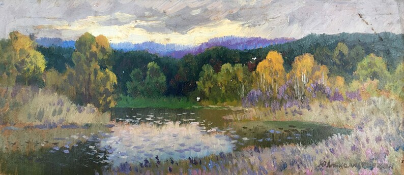 Oil painting Landscape Alexandrochkin Yuri Mikhailovich original picture painter signed art work /& collectibles kitchen decor
