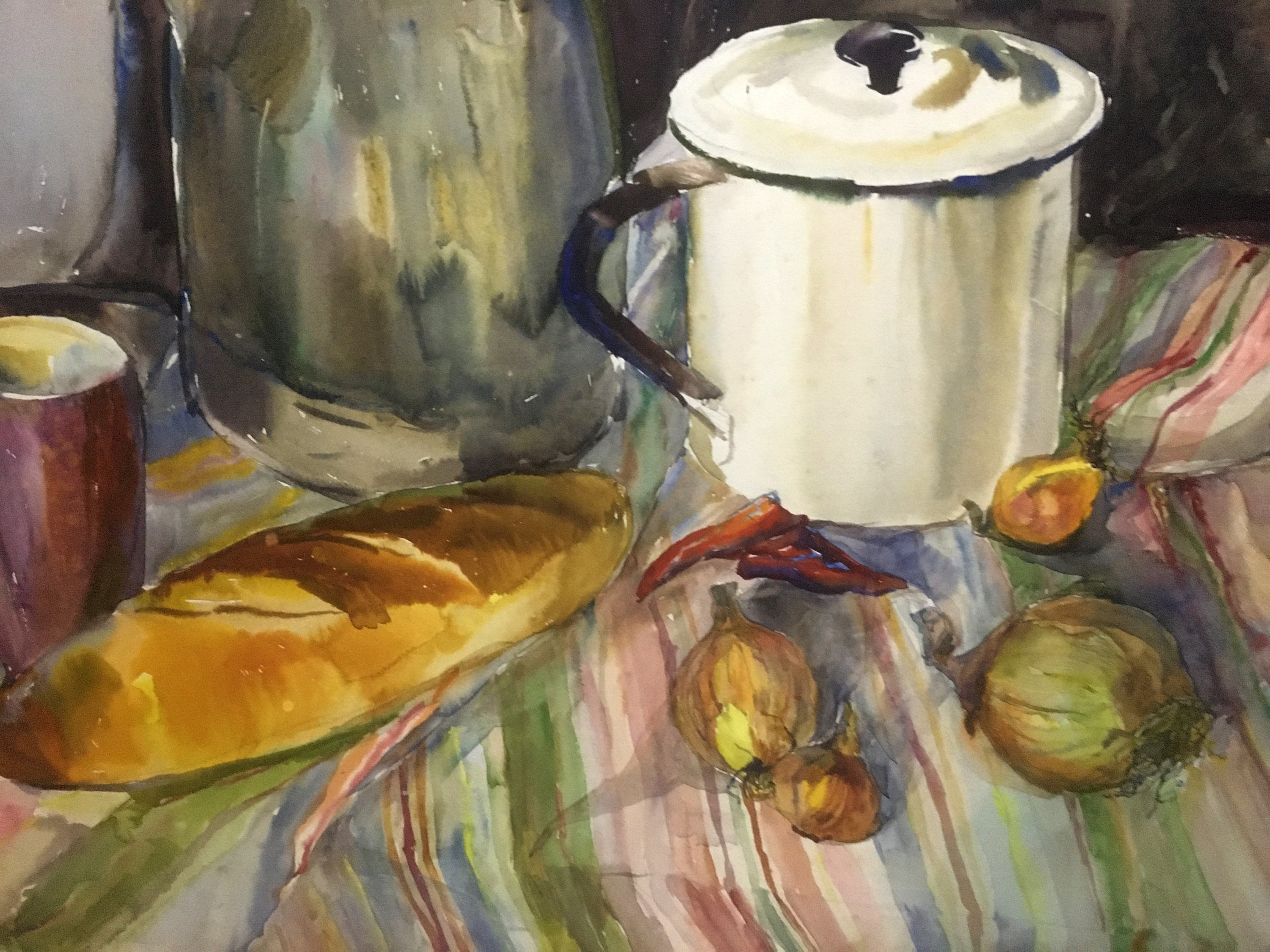Watercolor Painting Food on the Table Palazhchenko Irina Etsy